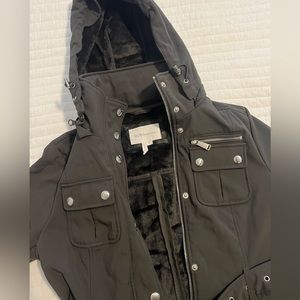 BCBG dark olive green trenchcoat